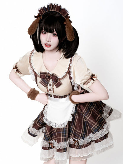 Plaid Puppy Maid Lolita Costume