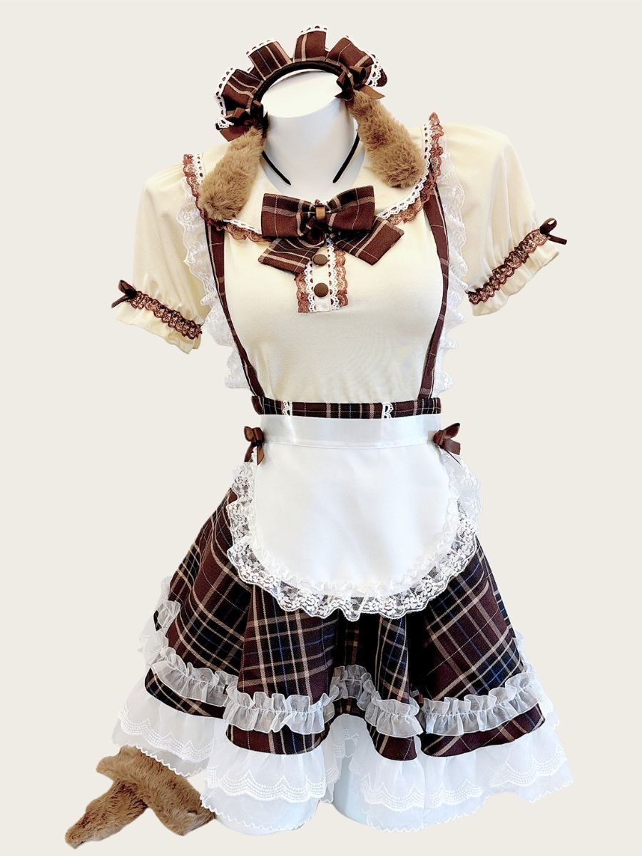 Plaid Puppy Maid Lolita Costume