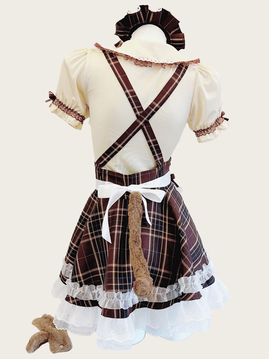 Plaid Puppy Maid Lolita Costume