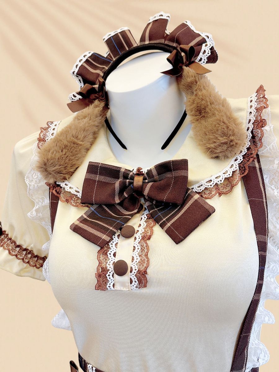Plaid Puppy Maid Lolita Costume