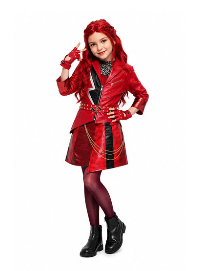 Descendants 5 Red Costume Descendants Wicked Wonderland PU Leather Red Princess Outfit