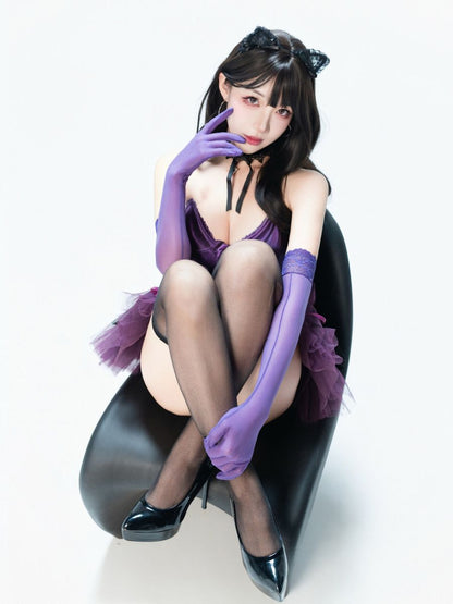 Purple Gothic Cat Girl Cosplay Set