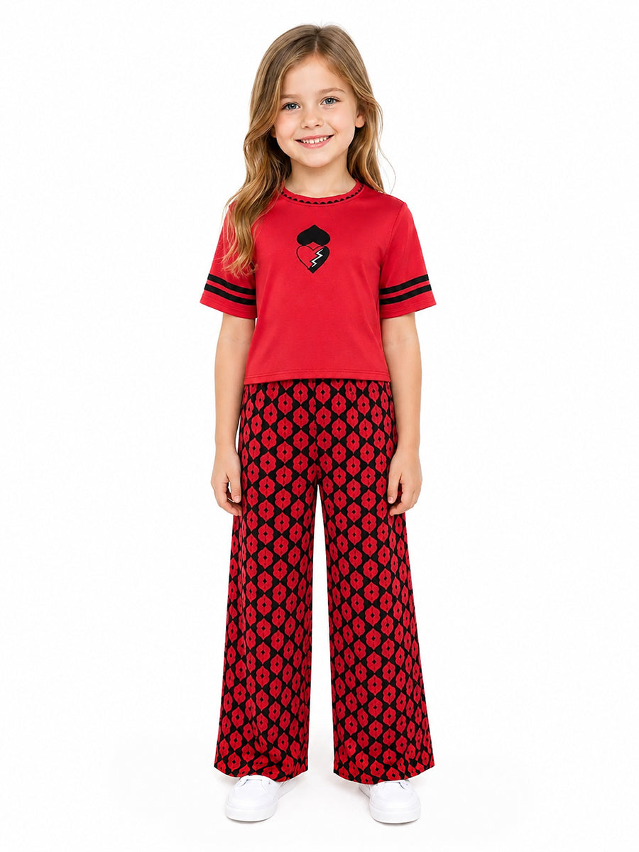 Descendants 5 Red Costume Descendants Wicked Wonderland Princess Red Graphic T-Shirt and Pants