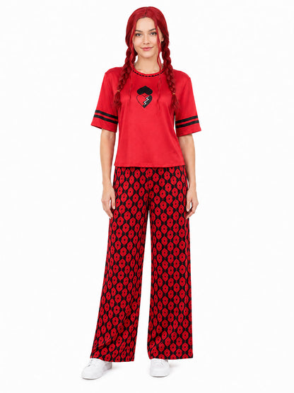 Descendants 5 Red Costume Descendants Wicked Wonderland Princess Red Graphic T-Shirt and Pants