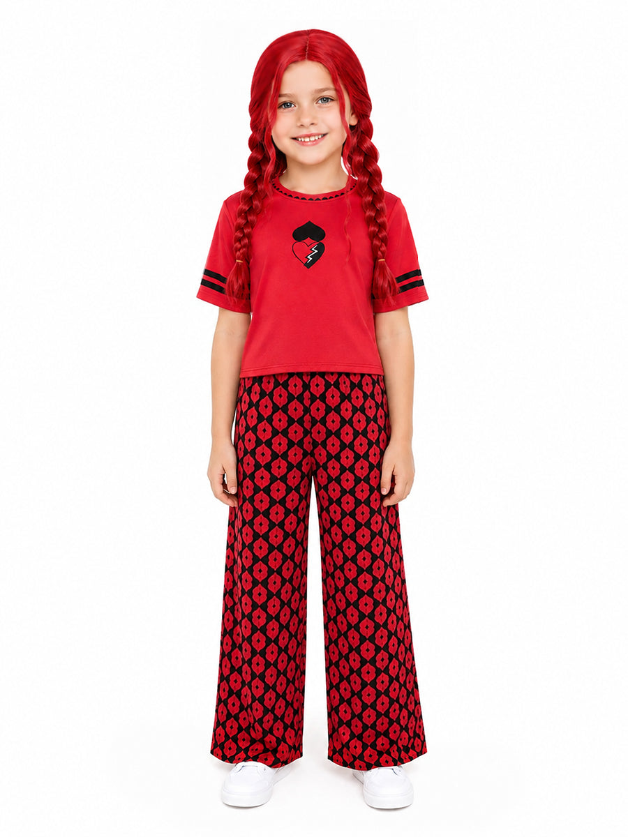 Descendants 5 Red Costume Descendants Wicked Wonderland Princess Red Graphic T-Shirt and Pants 