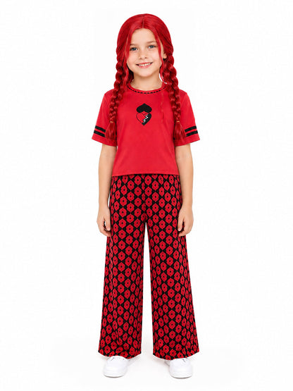 Descendants 5 Red Costume Descendants Wicked Wonderland Princess Red Graphic T-Shirt and Pants 