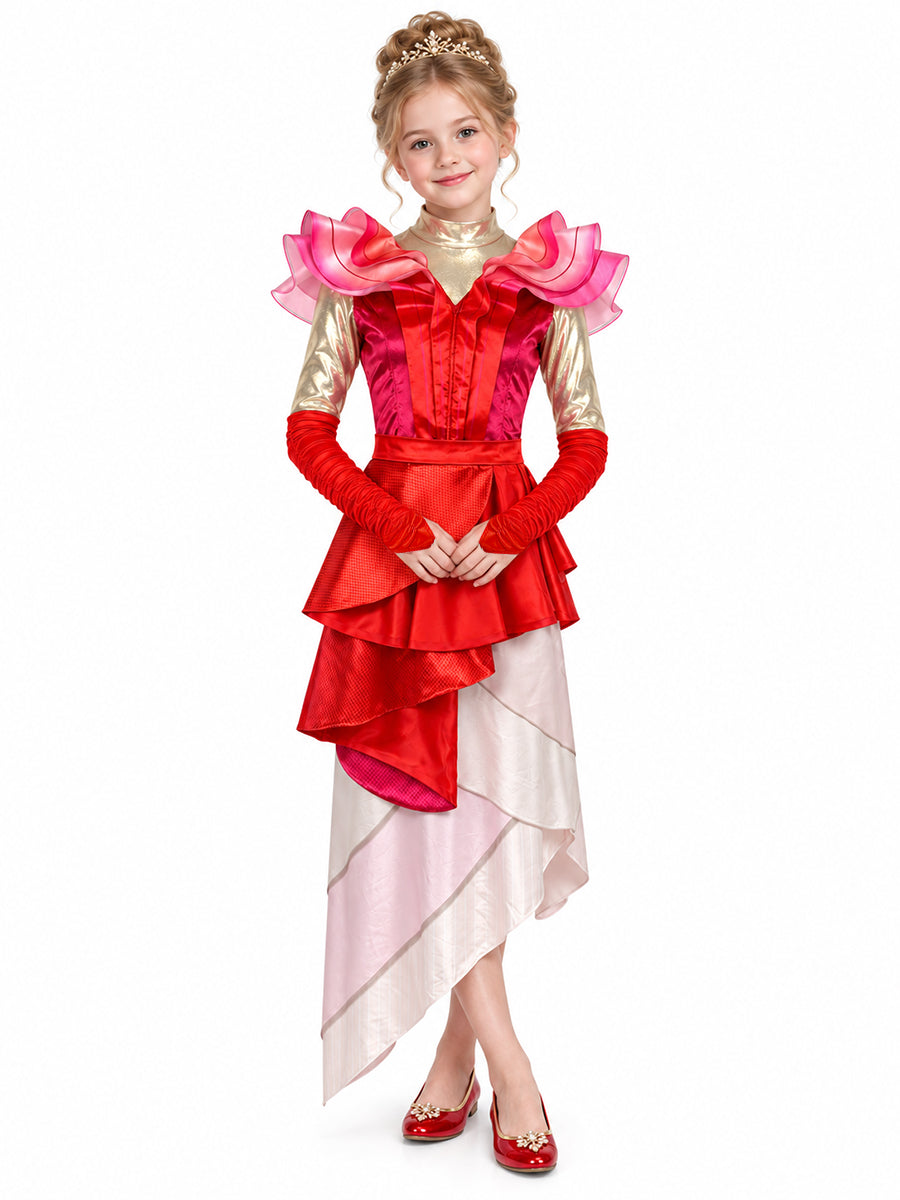 Descendants 5 Queen of Hearts Costume Descendants Wicked Wonderland Red Queen Cosplay Outfit 