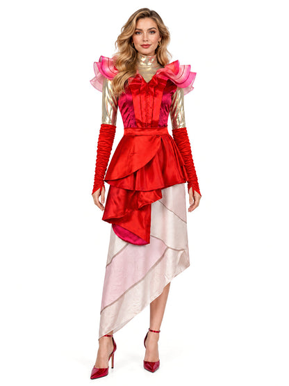 Descendants 5 Queen of Hearts Costume Descendants Wicked Wonderland Red Queen Cosplay Outfit 