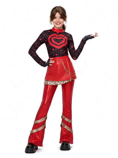 Descendants 5 Red Costume Descendants Wicked Wonderland Princess Red PU Leather Outfit