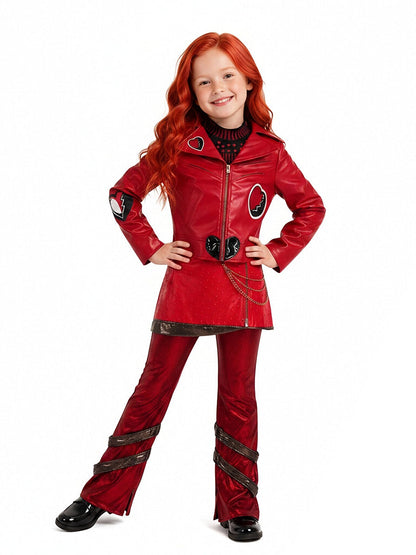 Descendants 5 Red Costume Descendants Wicked Wonderland Red Princess PU Leather Outfit
