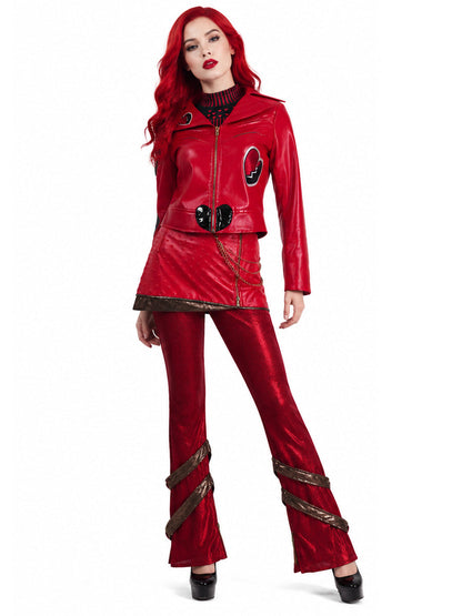 Descendants 5 Red Costume Descendants Wicked Wonderland Red Princess PU Leather Outfit