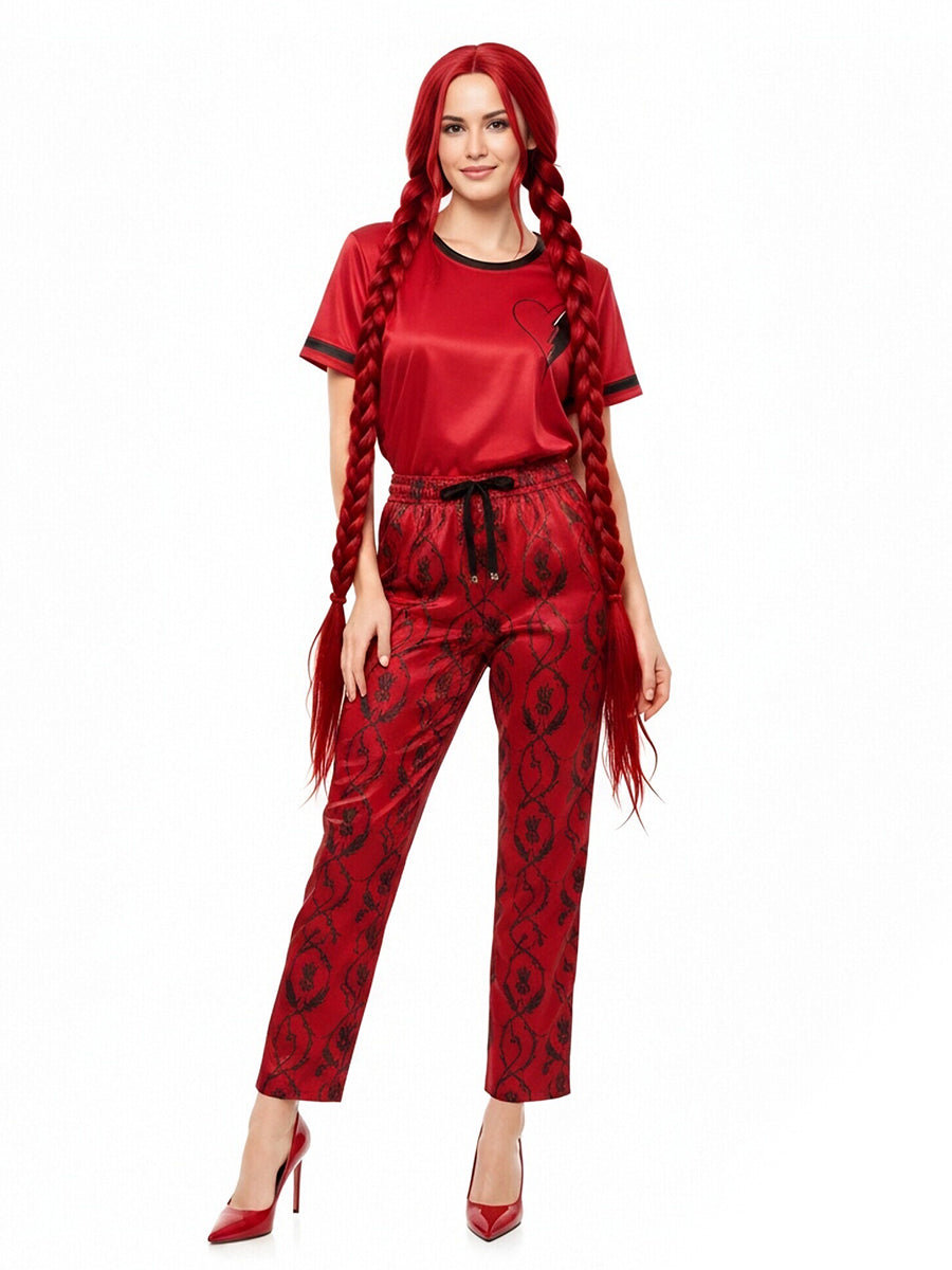 Descendants 5 Red Costume Descendants Wicked Wonderland Red Princess Heart Graphic Tee and Pants
