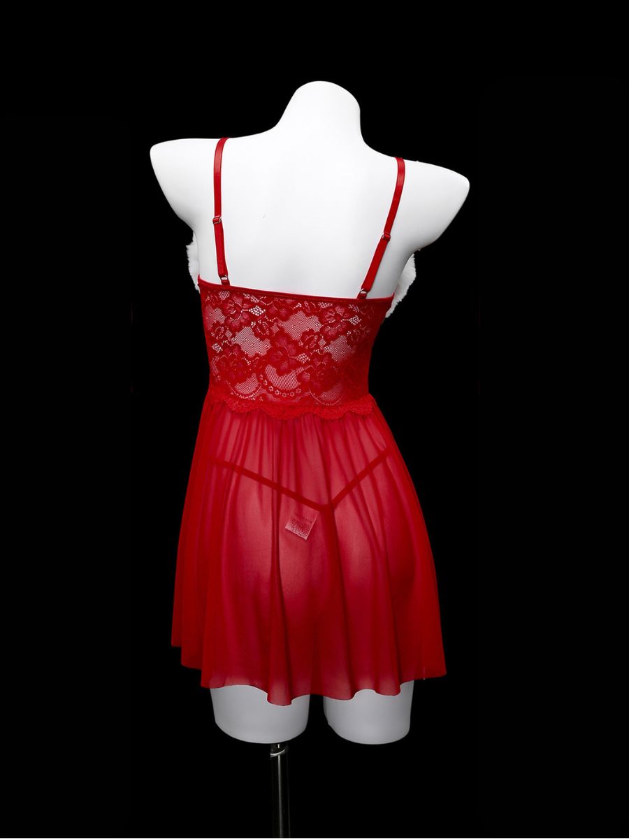 Red Santa-Inspired Lingerie Babydoll