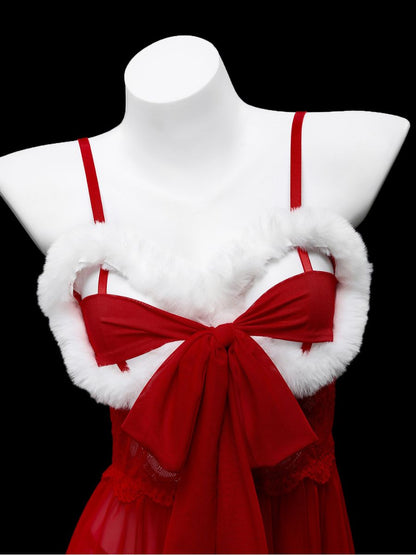 Red Santa-Inspired Lingerie Babydoll