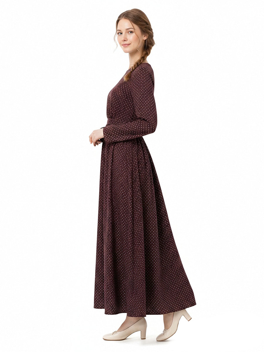 Retro Polka Dot Maxi Dress