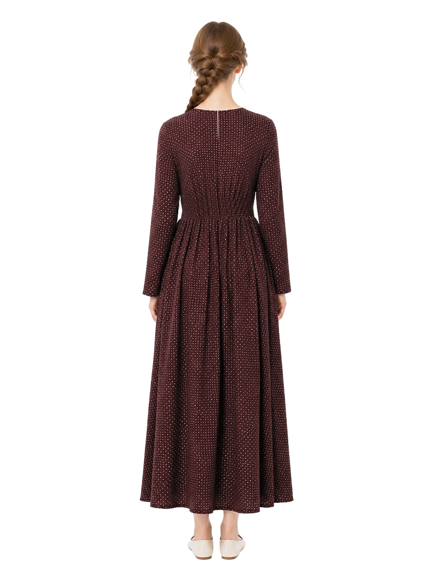 Retro Polka Dot Maxi Dress
