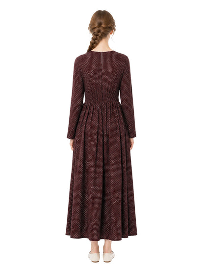 Retro Polka Dot Maxi Dress