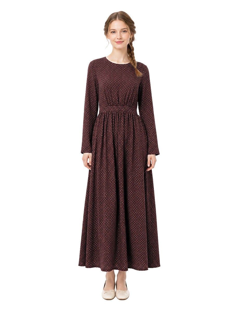Retro Polka Dot Maxi Dress