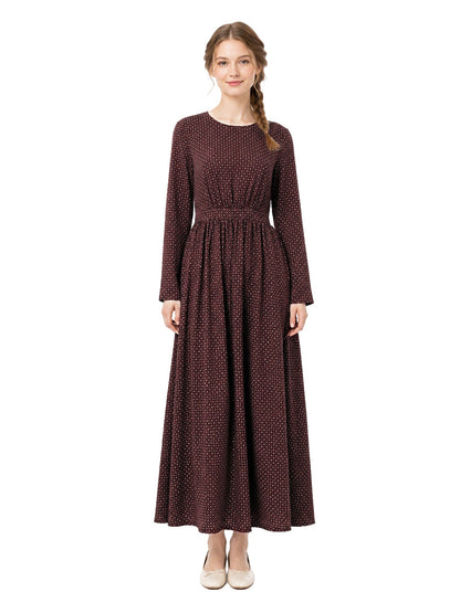 Retro Polka Dot Maxi Dress