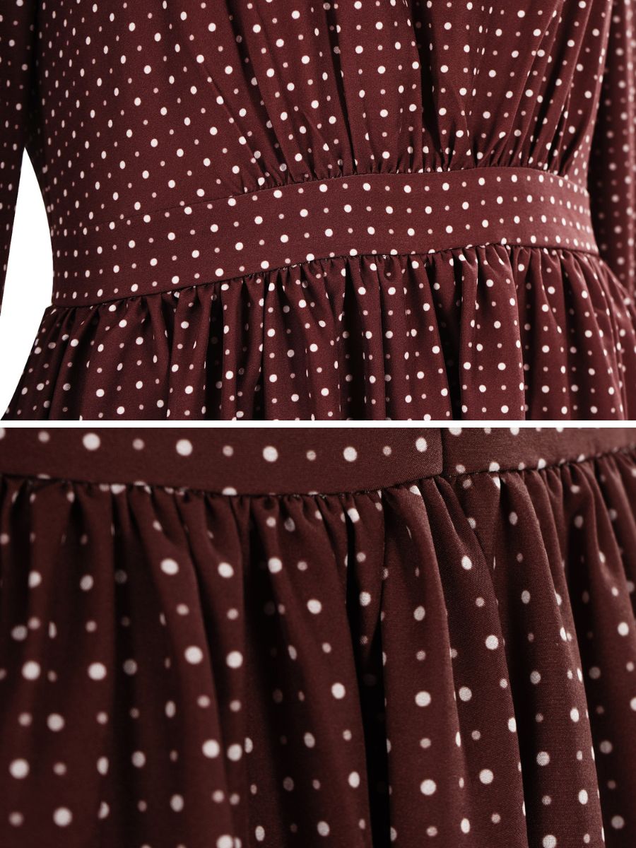 Retro Polka Dot Maxi Dress