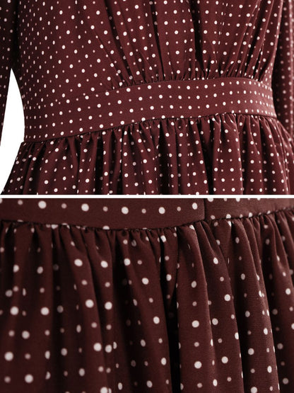 Retro Polka Dot Maxi Dress