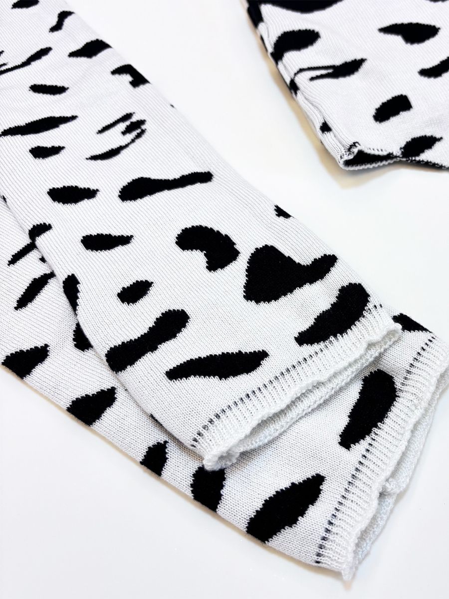 Rib Knit Cow Lingerie Set