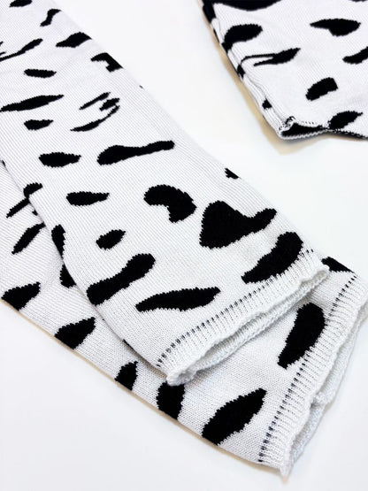Rib Knit Cow Lingerie Set