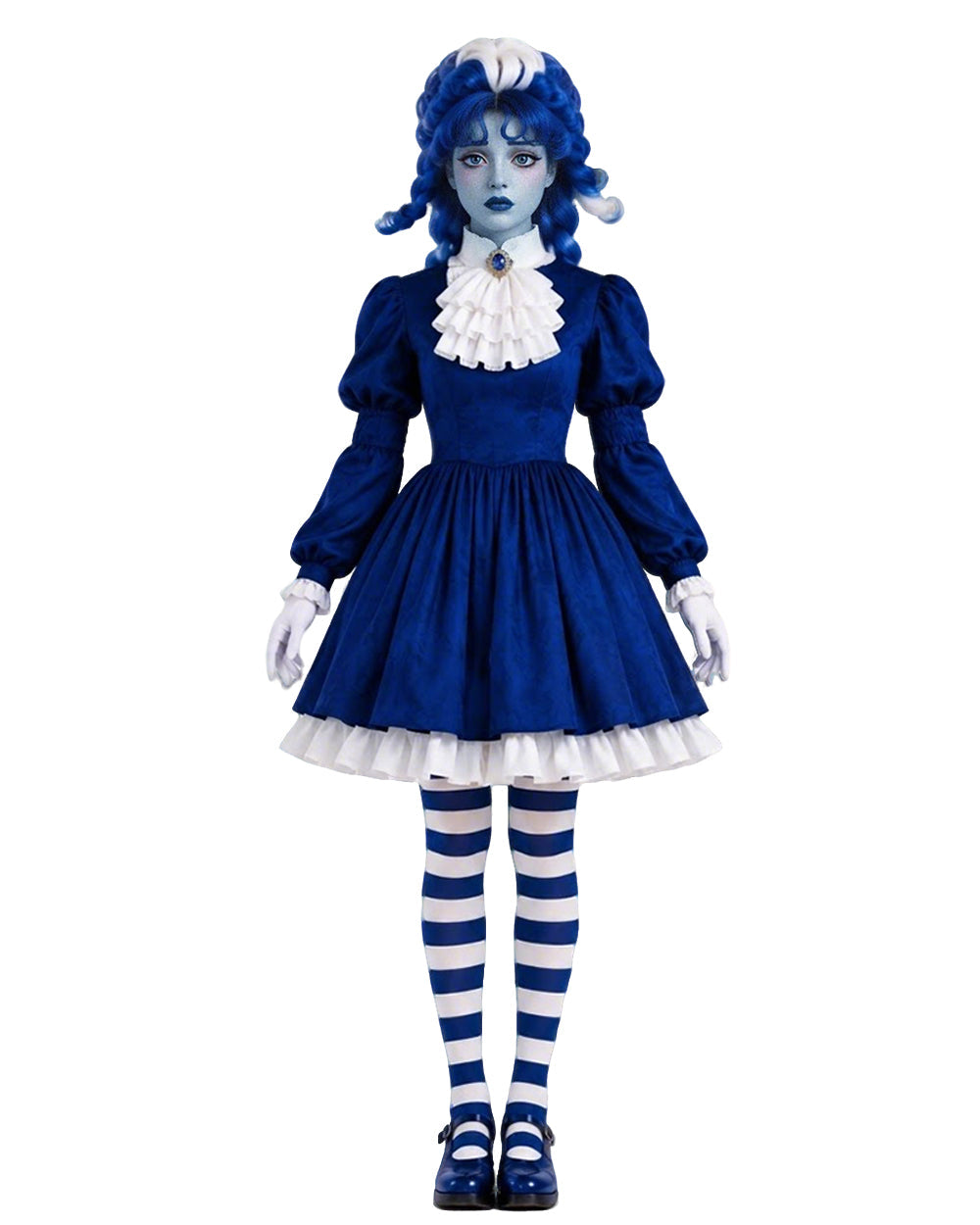  I Am Frankelda Costume Francisca Imelda Cosplay Outfit Royal Blue Doll Dress Set