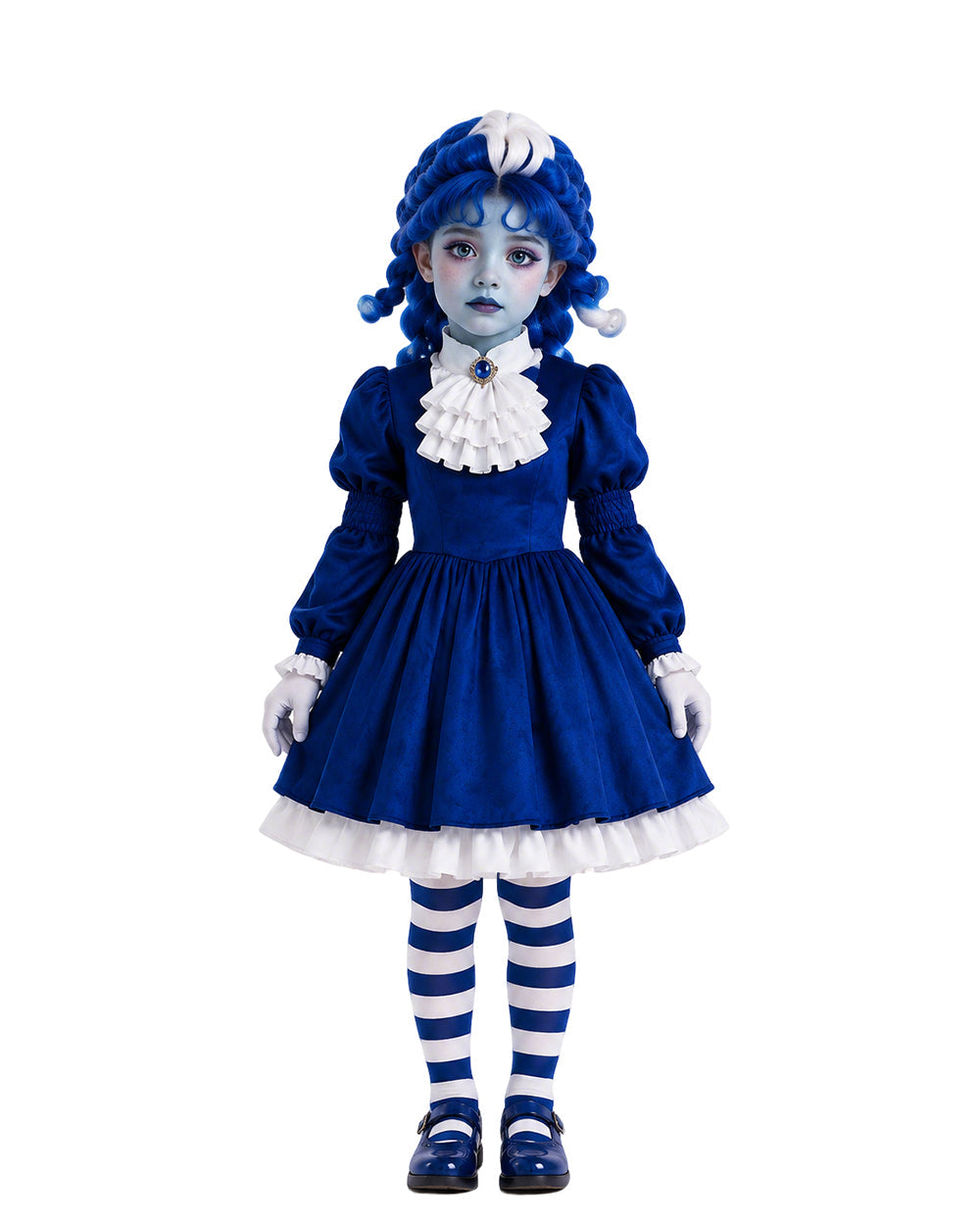  I Am Frankelda Costume Francisca Imelda Cosplay Outfit Royal Blue Doll Dress Set