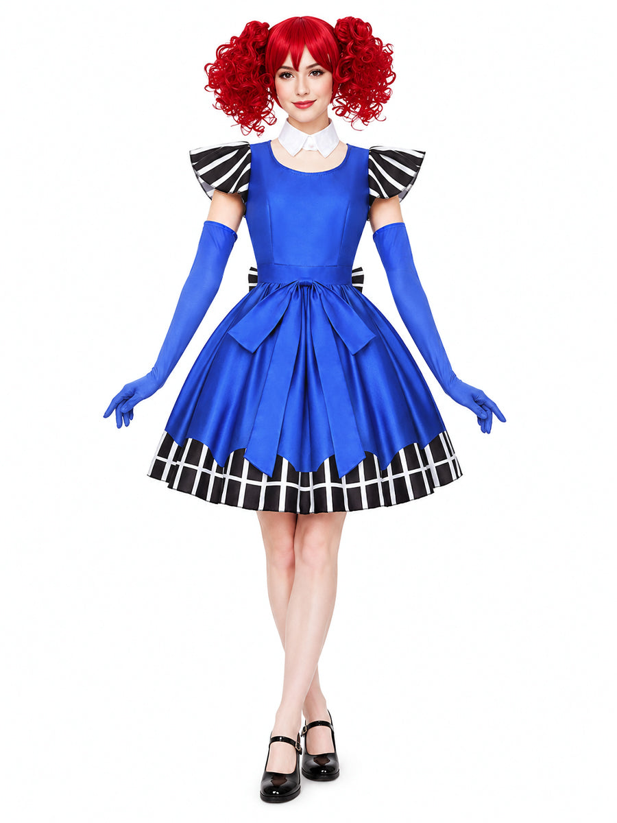 Poppy Playtime Cosplay Costume Intelligent Doll Royal Blue Lolita Dress