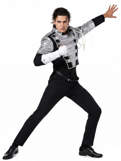 Sequin Pop Star Military Jacket