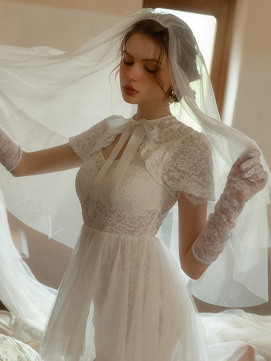 Delicate Lace Bridal Lingerie Dress