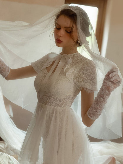 Delicate Lace Bridal Lingerie Dress