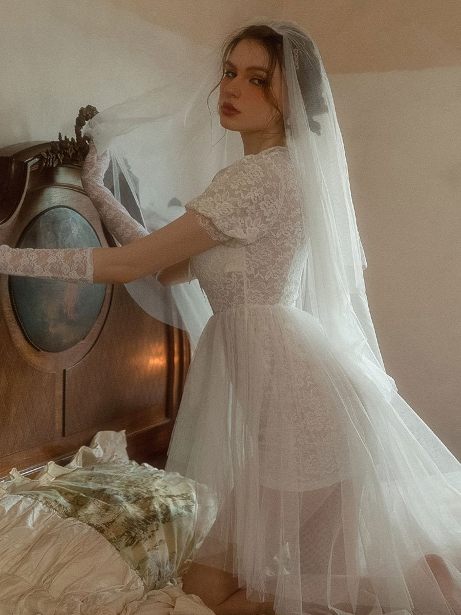 Delicate Lace Bridal Lingerie Dress
