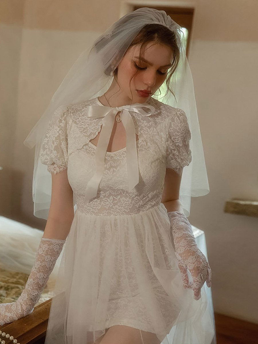 Delicate Lace Bridal Lingerie Dress