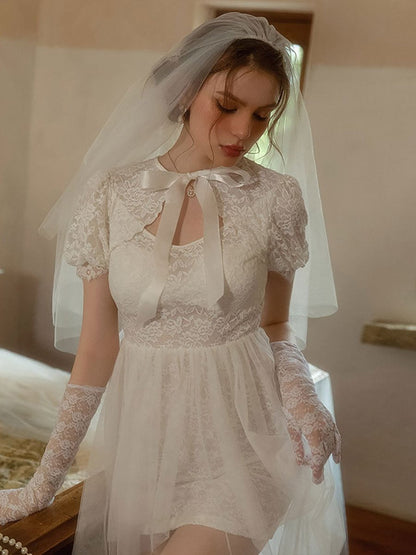 Delicate Lace Bridal Lingerie Dress