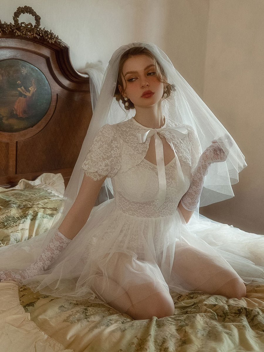 Delicate Lace Bridal Lingerie Dress