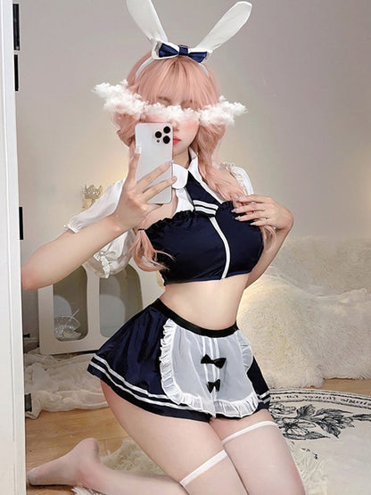 Sexy Bunny Maid Top and Skirt Set