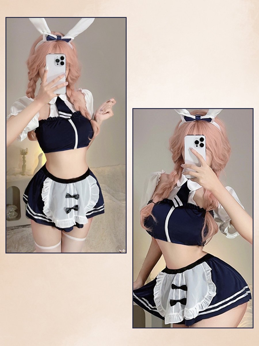 Sexy Bunny Maid Top and Skirt Set