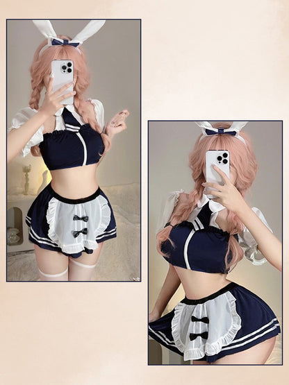 Sexy Bunny Maid Top and Skirt Set
