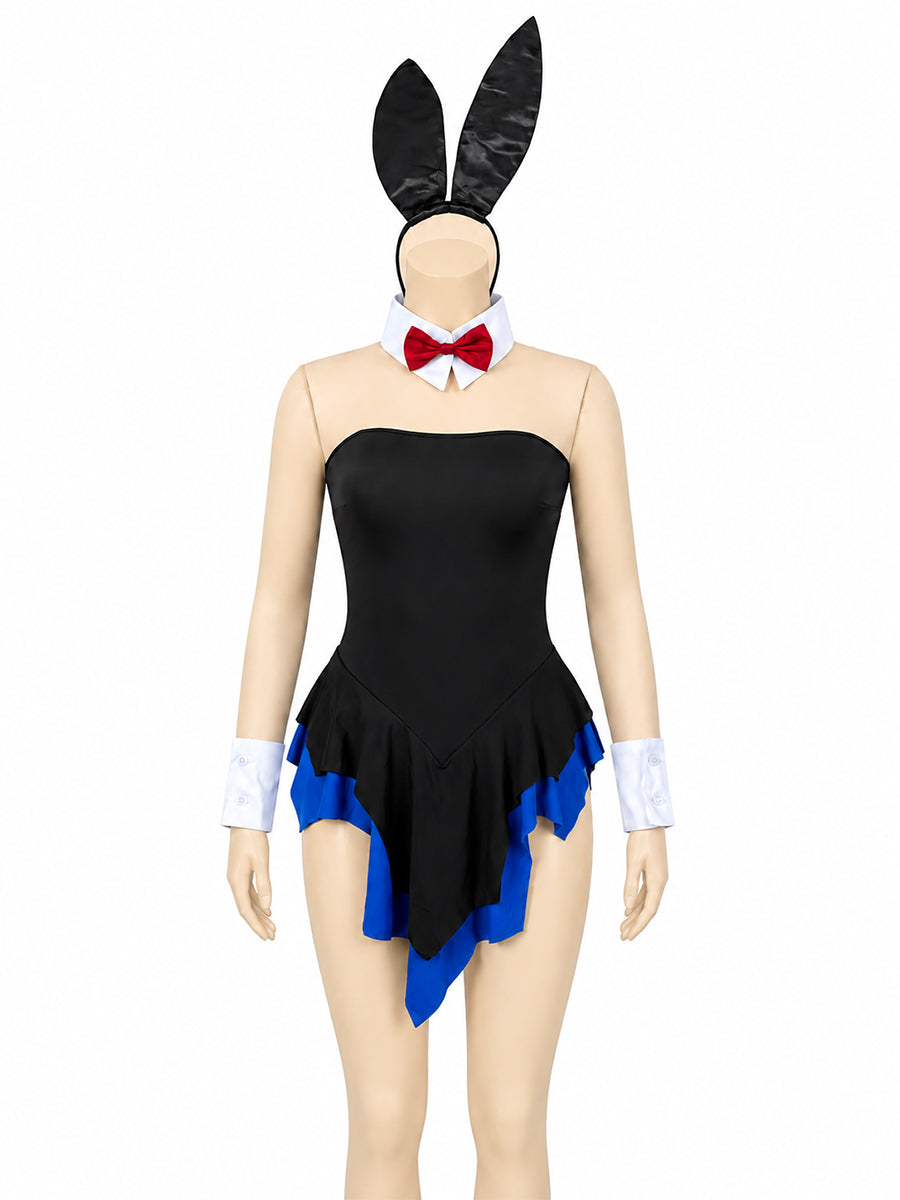 Sexy Bunny Strapless Peplum Bodysuit
