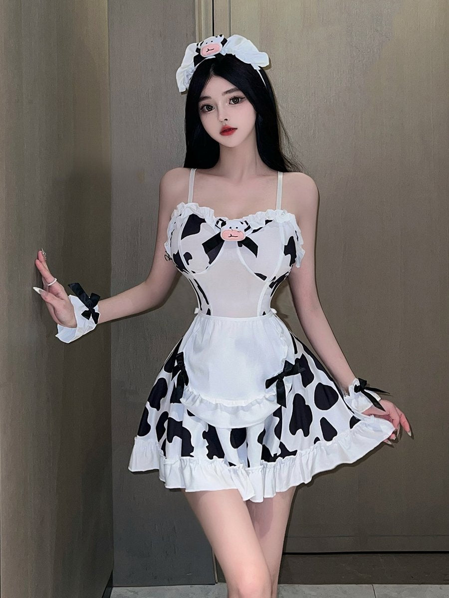 Cow Print Maid Cosplay Lingerie