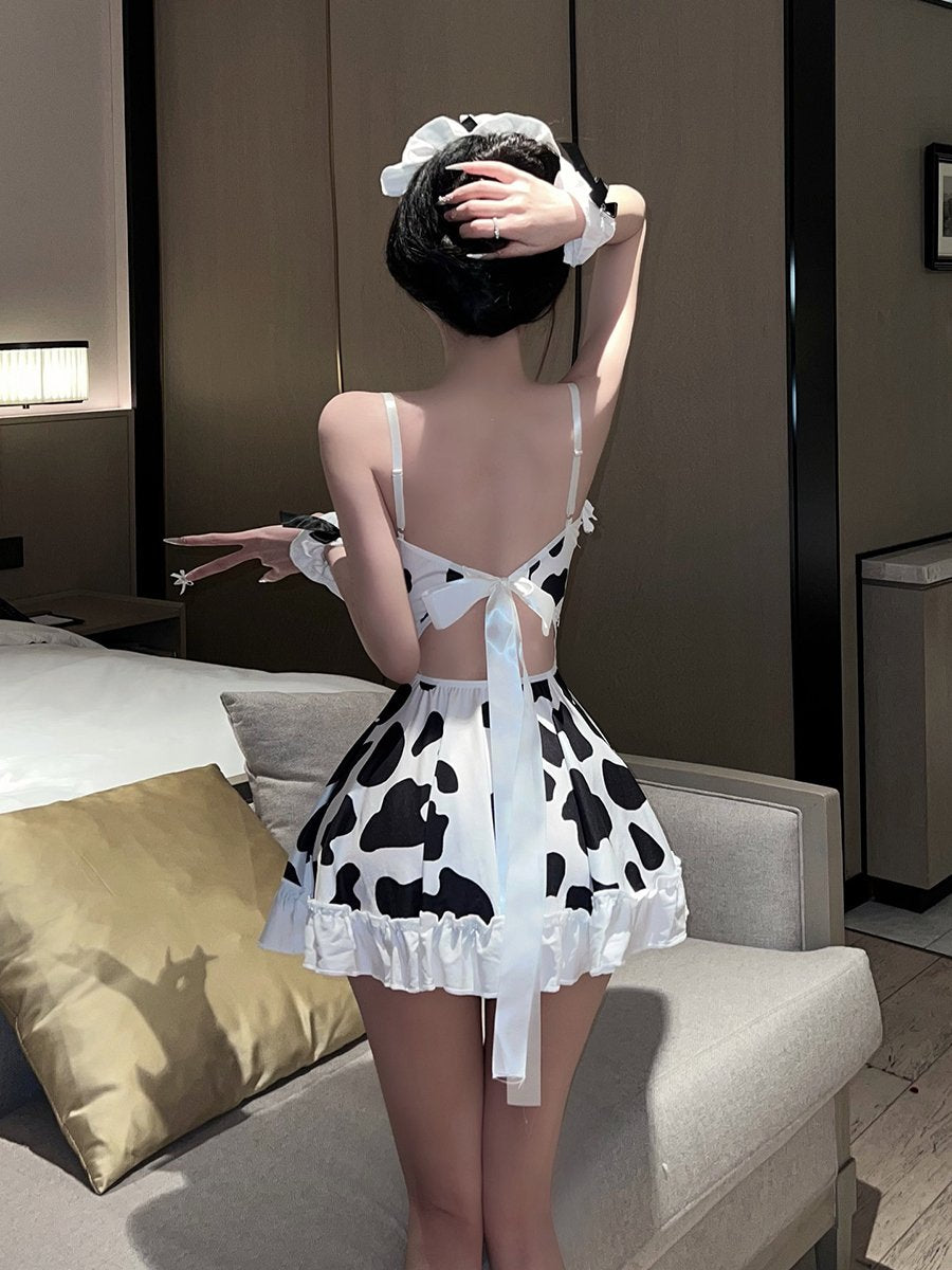Cow Print Maid Cosplay Lingerie