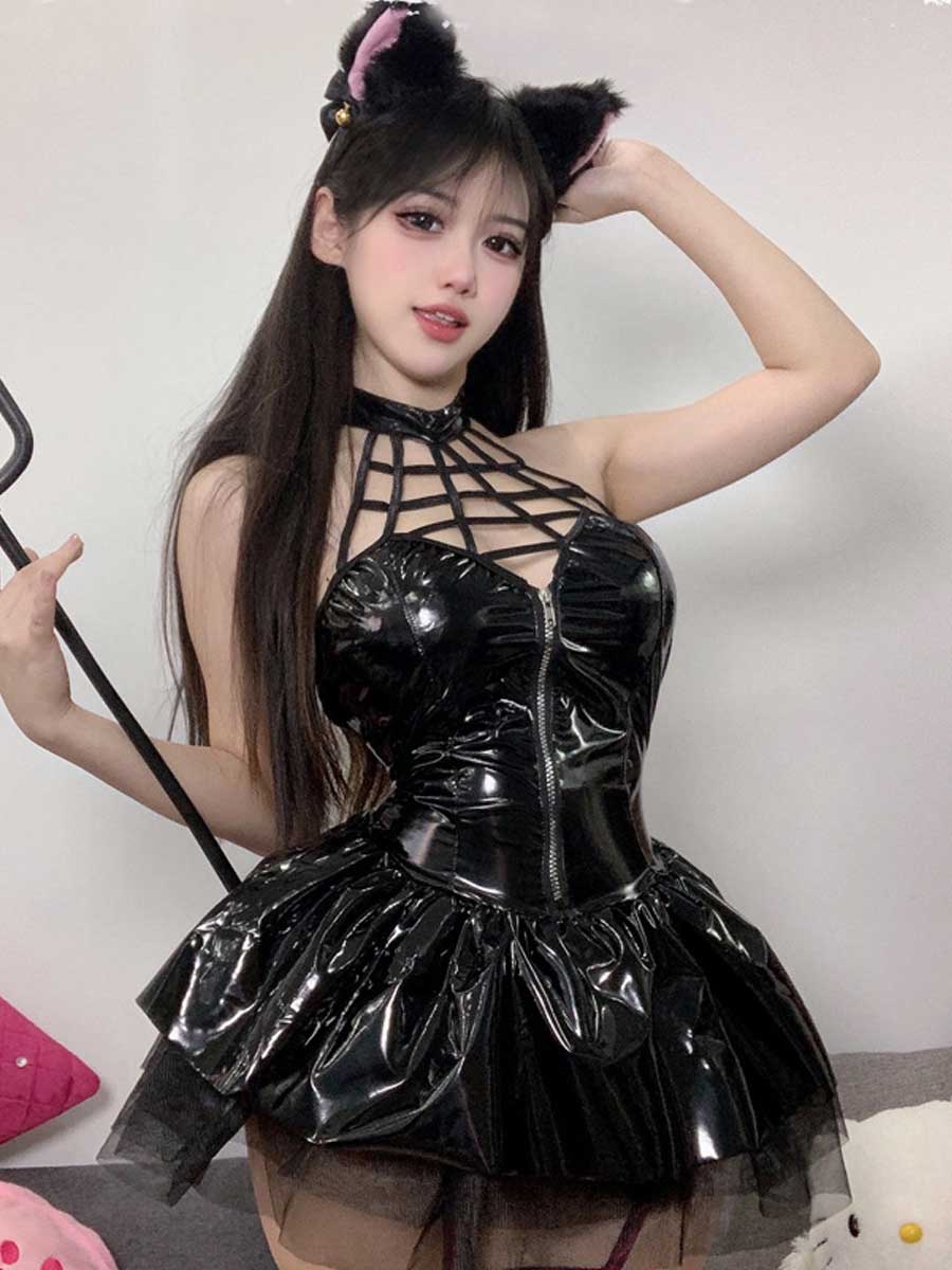 Latex Devil Cosplay Lingerie Dress