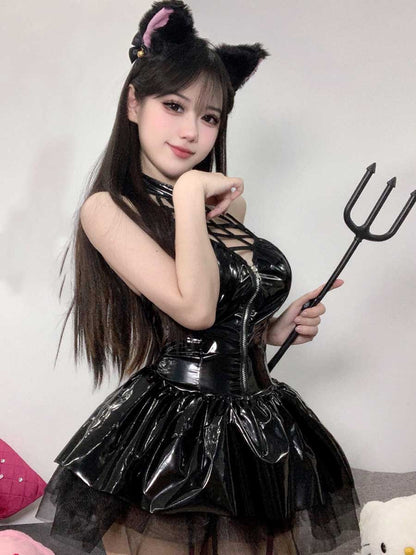 Latex Devil Cosplay Lingerie Dress