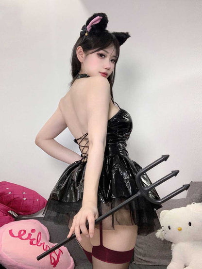 Latex Devil Cosplay Lingerie Dress