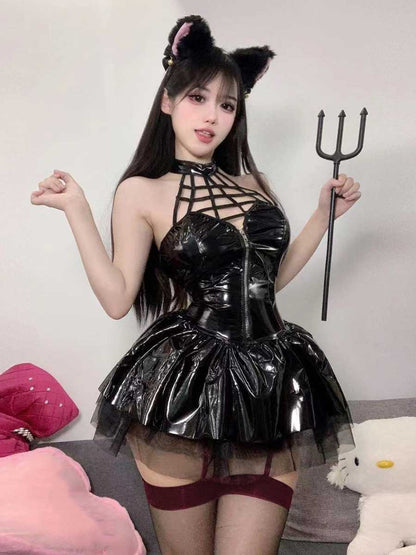 Latex Devil Cosplay Lingerie Dress