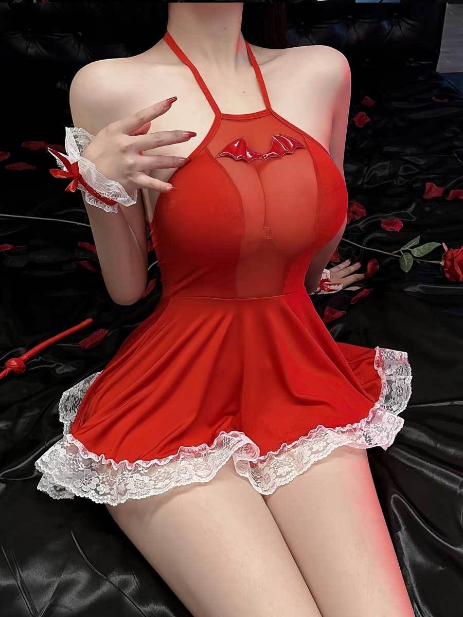 Red Succubus Lingerie Dress Set