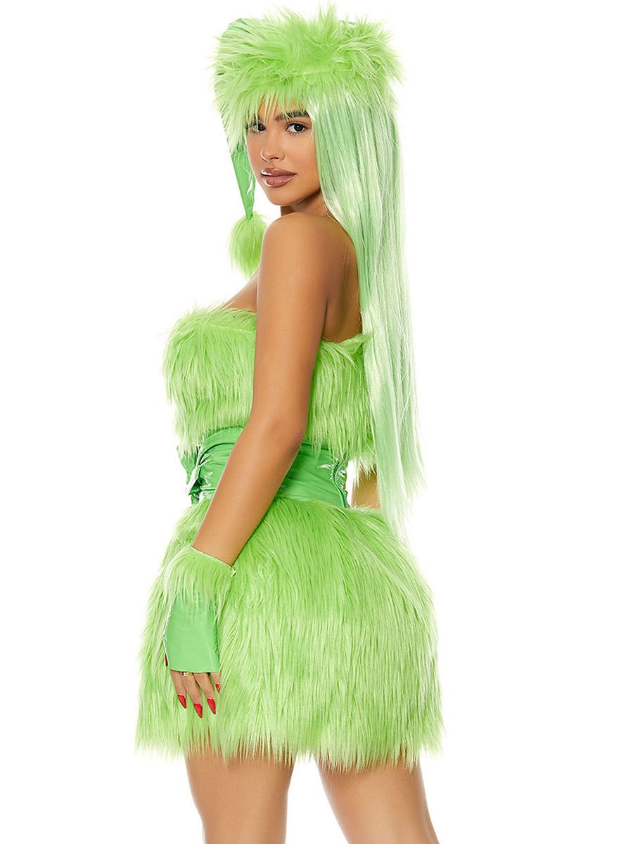Green Monster Strapless Mini Dress