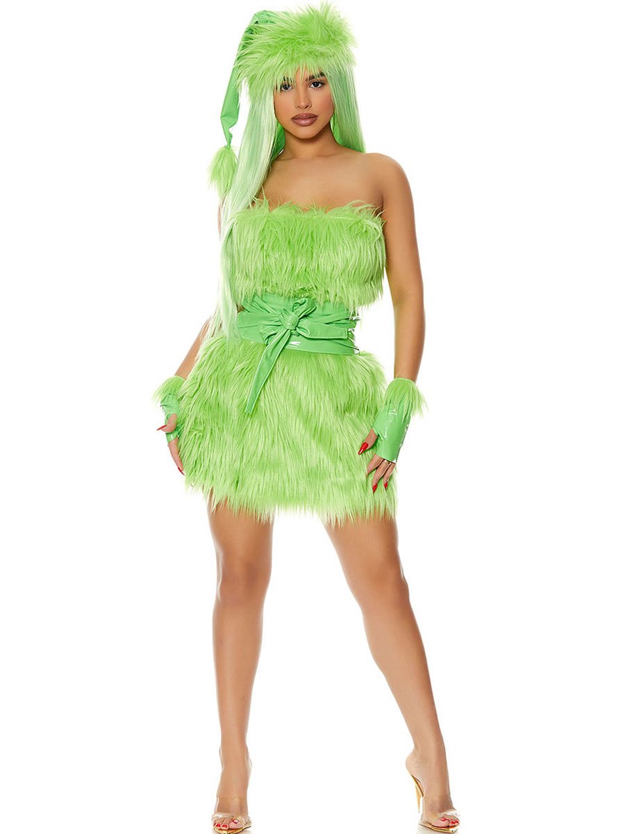 Green Monster Strapless Mini Dress